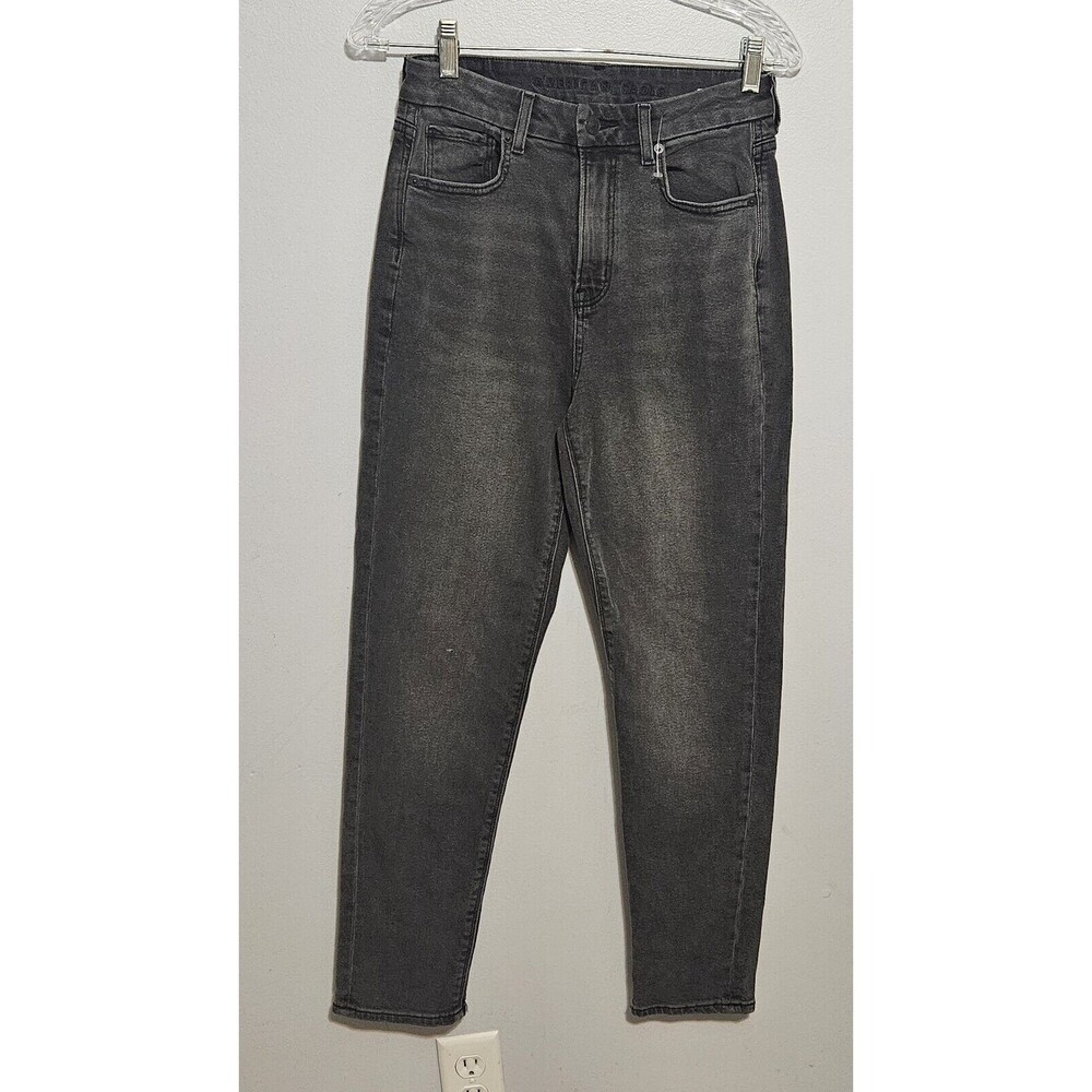 American Eagle High Rise Curvy Mom Jeans Charcoal Black Size 2 Regular